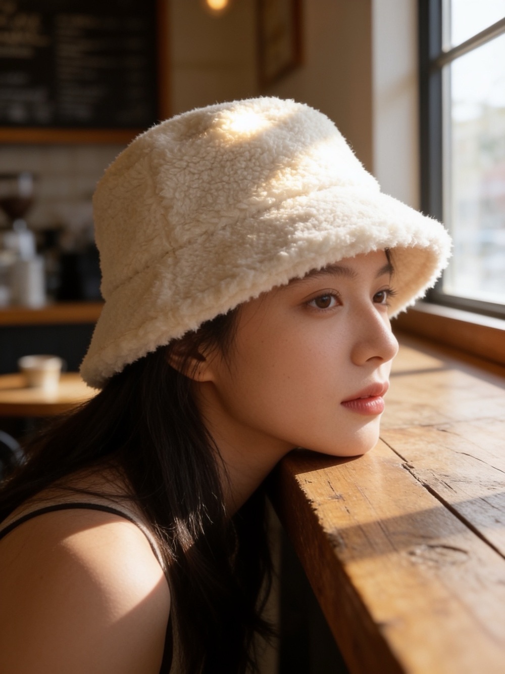 Madewell Off-White Sherpa Bucket Hat